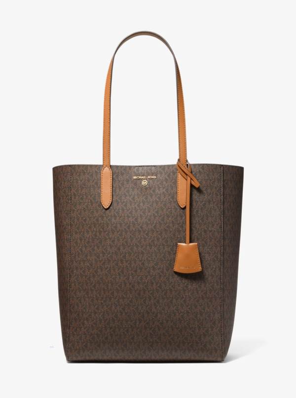 Damske Prenosná Taška Michael Kors Sinclair Large Logo Čokoláda Žlté - Kabelky Michael Kors Sleva | JOTUS-5076